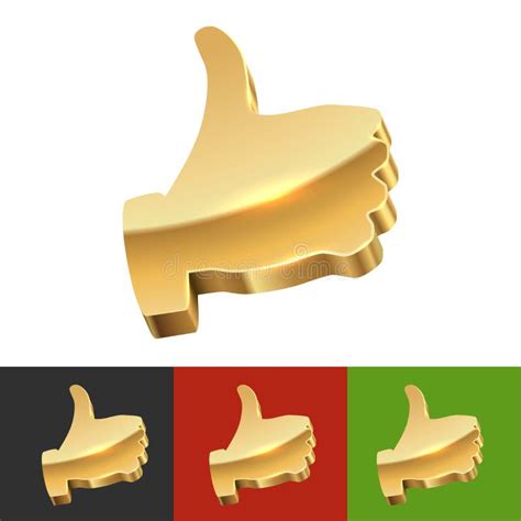 Thumb Up Like Symbol Gold Stock Illustration Illustration Of Media