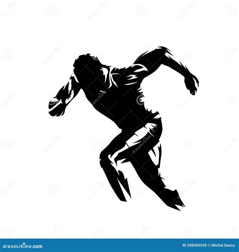 Sprint Logo Running Man Abstract Isolated Vector Sillhouette Stock