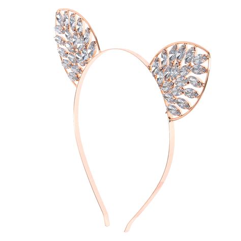 Rose Gold Bling Cat Ears Headband Claires Us