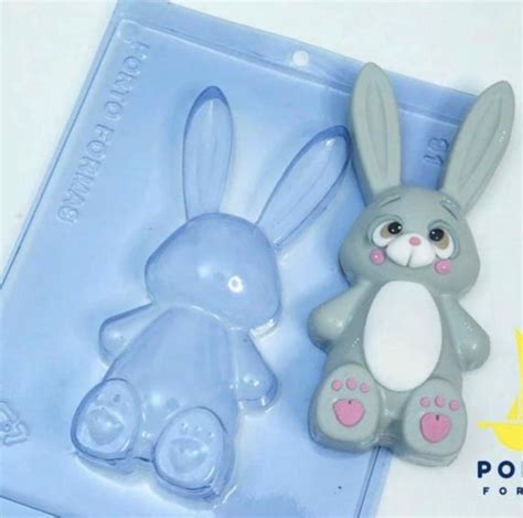 Easter Bunny 3d Chocolate Mold 3 Part Easter Bunny Chocolate Etsy