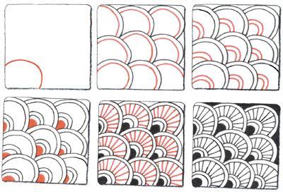 You follow each set of easy directions to make your own (damn) coloring pages, that you can then choose to color in or tangle. Scallops by Suzanne McNeill CZT | Zentangle patterns, Easy ...
