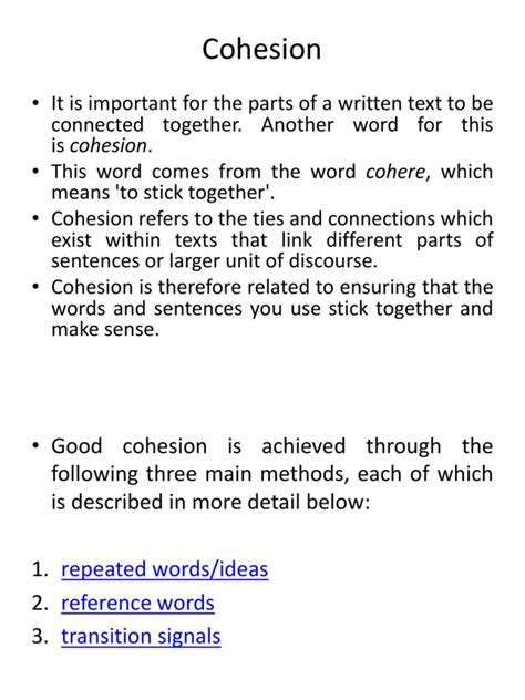 Cohesion And Coherence Pdf Clause Sentence Linguistics
