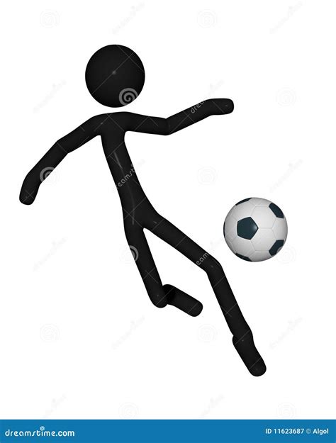 Stick Man Playing Football Or Soccer Stock Illustration Illustration
