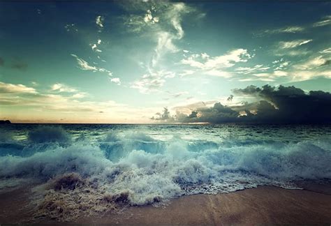 Buy Laeacco 7x5ft Sea Waves Cloudy Sky Photo Backdrop Tropical Beach