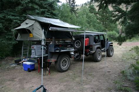 Jeep Offroad Trailer Rooftop Tent Setup Jeep Jk Jeep Truck Truck