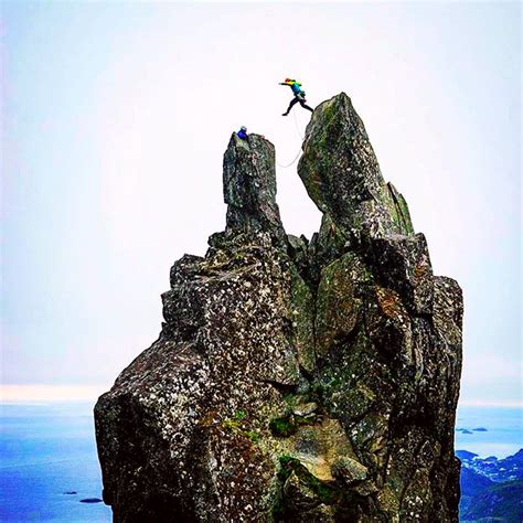 Final Jump After Rock Climbing In Lofoten Norway 640x640 R