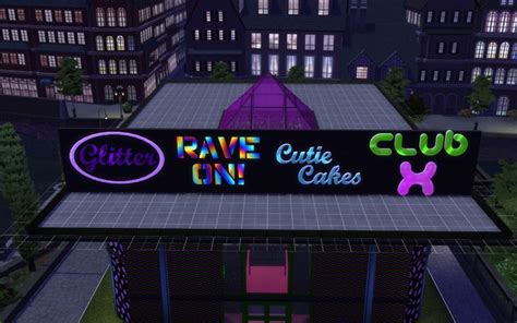 Mod The Sims Light Up Business Signs Business Signs Sims Sims 4