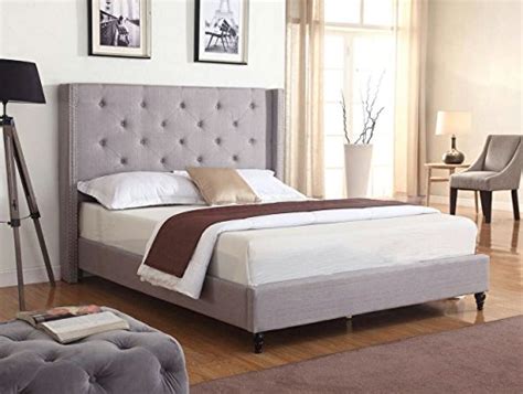 Home Life Platform Bed Queen 2019 Light Grey The Home Kitchen Store