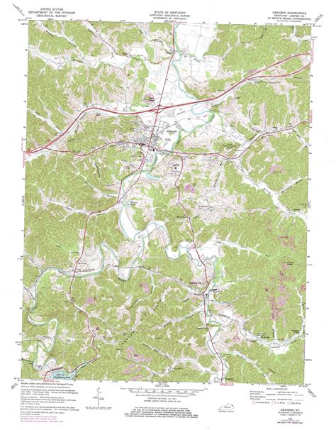 Grayson Topographic Map 124000 Scale Kentucky