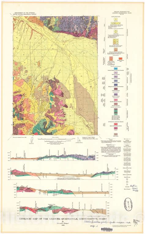 Map Geologic Map Of The Leadore Quadrangle Lemhi County Idaho 1968