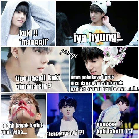 meme comik bts part ii vkook taekook namjin yoonmin jhope meme lucu lucu humor lucu