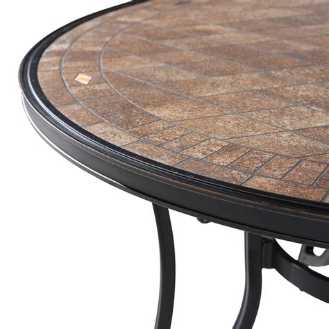 Mondawe Aluminum Round Outdoor Dining Table 48 In W X 48 In L With