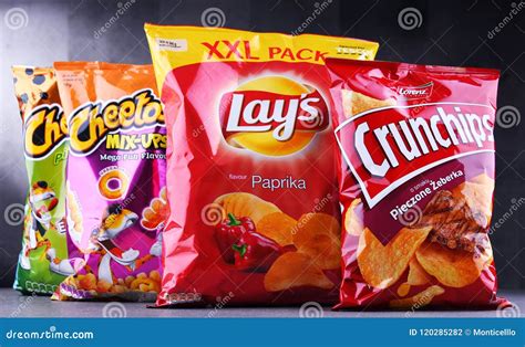 Packets Of Popular Brands Of Snack Food Editorial Photography Image