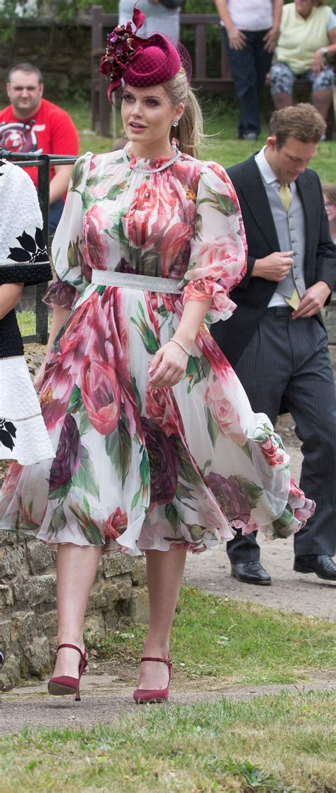 Lady Kitty Spencer Just Wore A Stunning Floral Dress To The Wedding Of Princess Dianas Niece