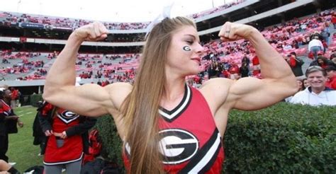 crazy strong georgia cheerleader anna watson female biceps female muscle kentucky romance