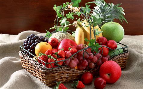 Basket full of fresh fruits