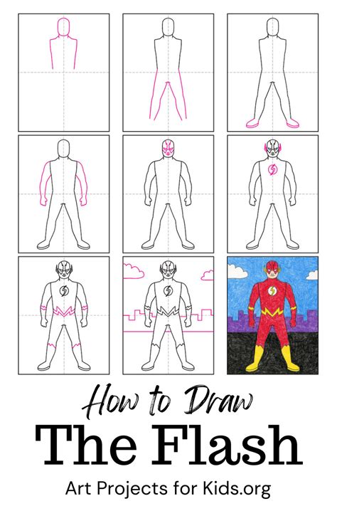 Easy How To Draw The Flash Tutorial And The Flash Coloring Page In 2022