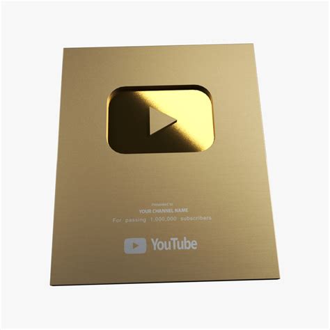 3d Youtube Gold Play Button Turbosquid 1964780