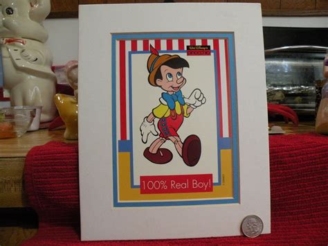 Pinocchio 100 Real Boy Vintage 8 By 10 Double Matted Print Etsy