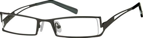 Gray Partial Rim Stainless Steel Frame 3205 Zenni Optical Eyeglasses