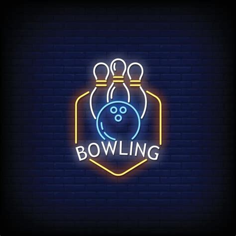 Bowling Neon Signs Style Text Vector Neon Signs Vector Free Neon