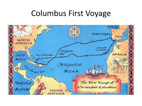 Map Of Christopher Columbus Voyage To America