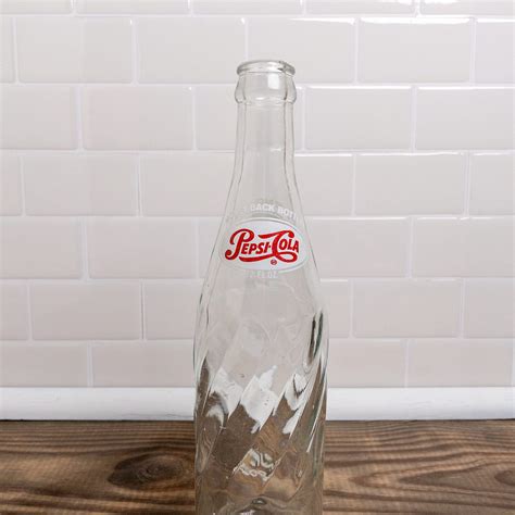 Vintage 12oz Pepsi Bottle Swirl Glass Dual Logo 1970s Heritage