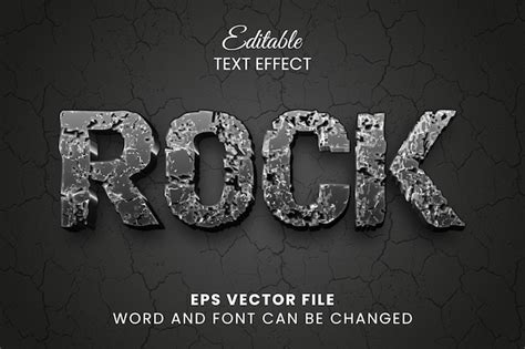 Premium Vector Cracked Rock 3d Editable Text Effect