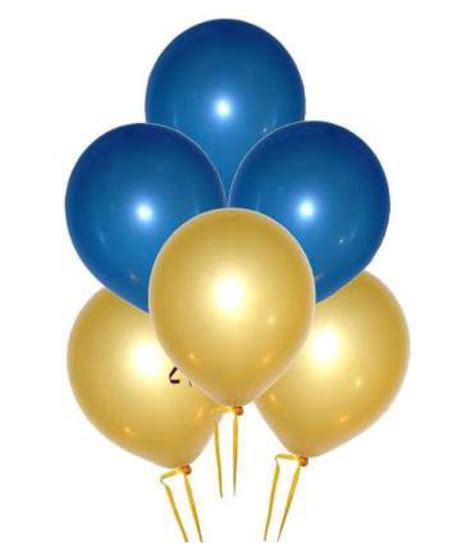 Riit Metallic Balloons For Birthday Decoration 50 Blue And Golden