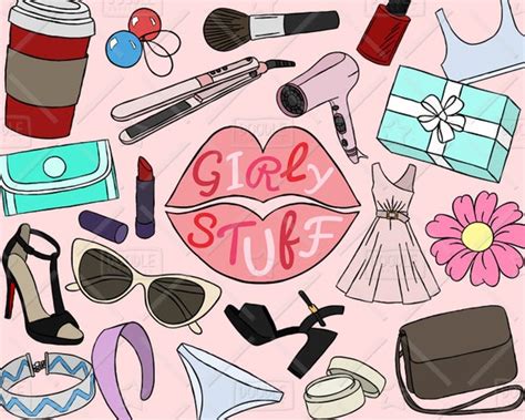 Girly Stuff Clipart Vector Pack Girly Things Girly Clipart Etsy New
