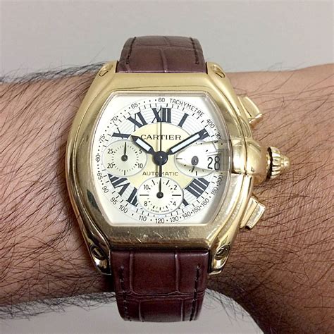 Cartier Roadster Yellow Gold Chronograph W62021y3 Mens Watch