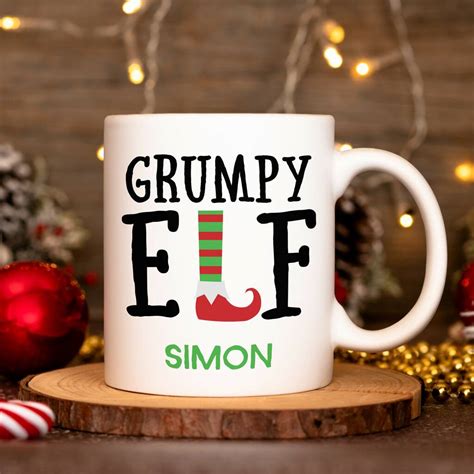 Personalised Grumpy Elf Christmas Mug By Hope And Halcyon