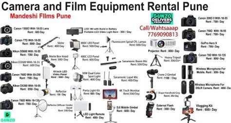 Camera Equipment Rent Pune Short Film Rent Video Mic On Rent Video