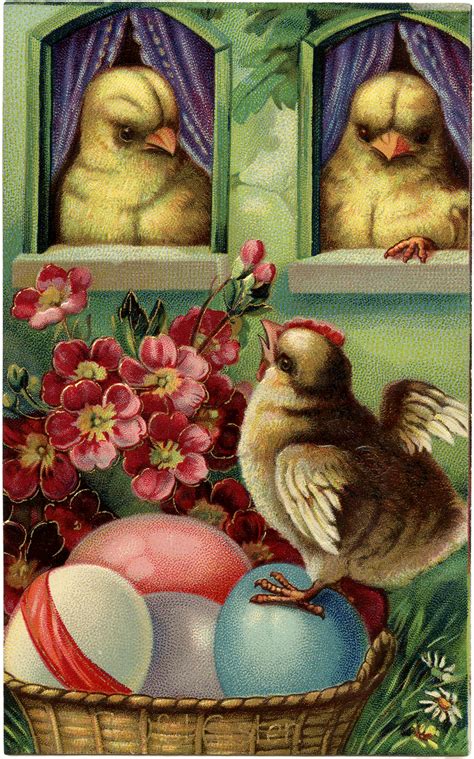 Precious Peeps Easter Postcard The Graphics Fairy