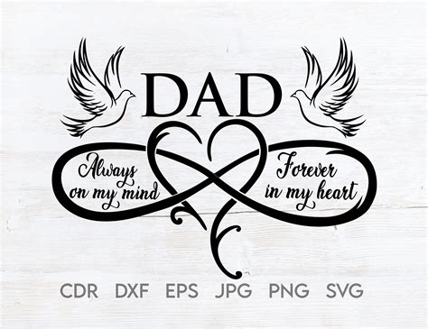 Clip Art Image Files Scrapbooking Memorial Dad SVG Dad Angel Wings
