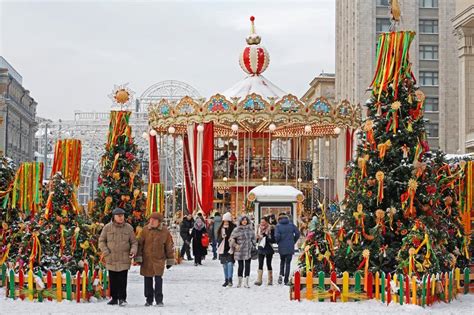 People Walking On Manezhnaya Square At Russian National Festival