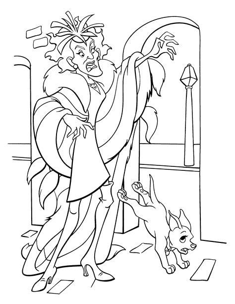 101 Dalmatians Coloring Pages Cruella