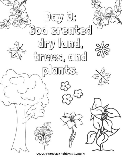 Creation Coloring Pages Donuts And Devos