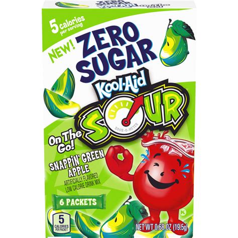 Kool Aid Sours Green Apple On The Go Drink Mix Packets Shop Yoders