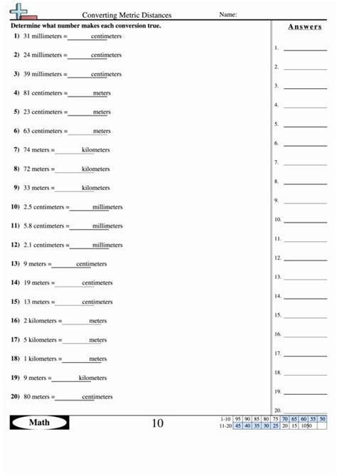 50 Metric Conversion Worksheet Answer Key Chessmuseum Template Library