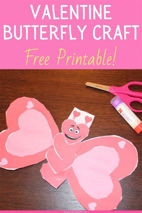 Awesome Valentine Butterfly Craft Free Printable Simply Full Of