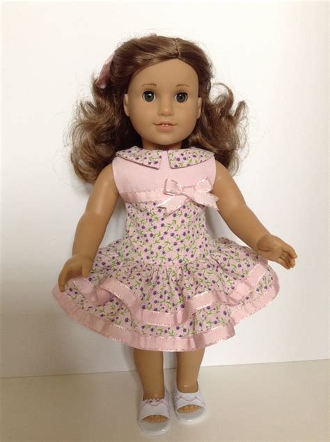 American Girl 18 Inch Doll Clothes Pale Pinkpurple Ruffled