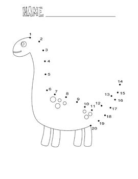 Connect the dots and color the object. Dot to Dot Worksheets Dinosaur Dot to Dot 1-20 by Marvis ...