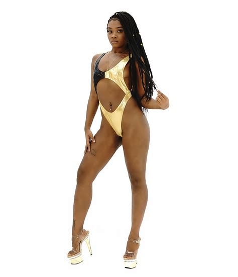 Sexy Gold And Black Model Stripper Outfit Exotic Dancewear Pole Etsy Australia