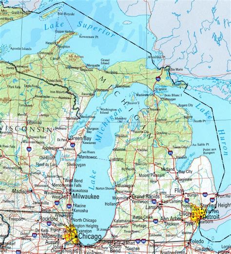 Mapas Politico De Michigan