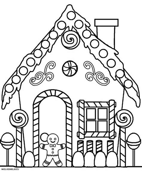 Christmas Coloring Sheets Gingerbread House Coloring Pages