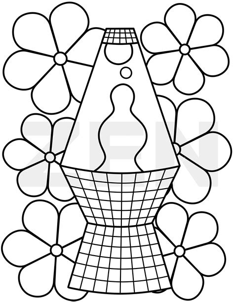 Lava Lamp Printable Adult Coloring Page Coloring Page For Adults And