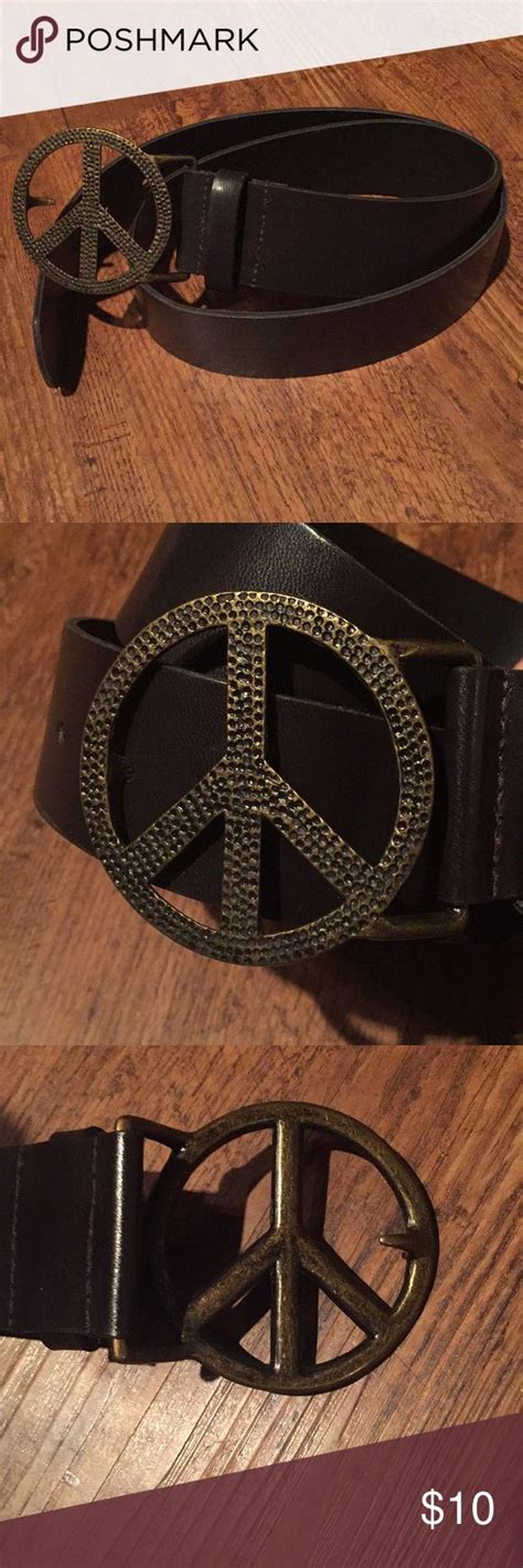 Peace Sign Belt Belt Leather Faux Leather