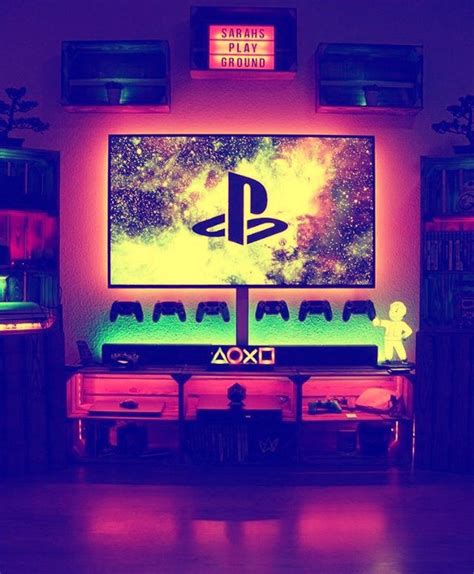 Playstation Neon Signs Video Games Playstation