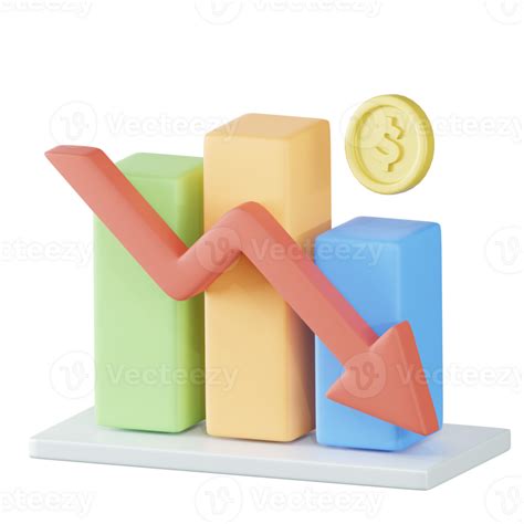 Decrease Chart Accounting Finance 3d Illustration 27124802 Png